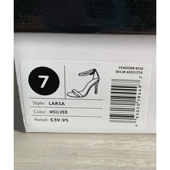 DB Studio Women's High Heel Stiletto Strappy Sandals NIB US Sz 7 Sparkle Silver - Picture 6 of 6